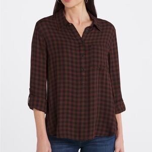 NWOT! COSMIC BLUE LOVE Kylie Classic Half Button Down Blouse